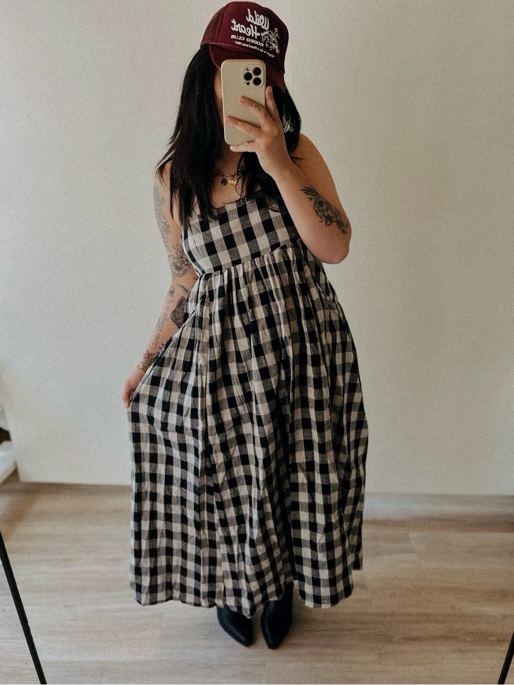 Grade & gather plaid maxi dress